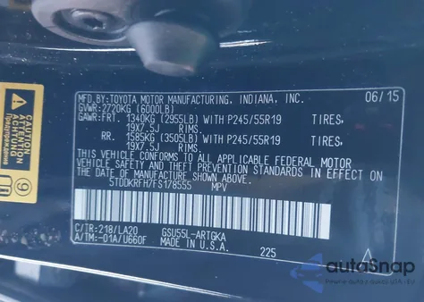 2015 Toyota Highlander Limited V6 from USA, damaged, VIN 5TDDKRFH7FS178555